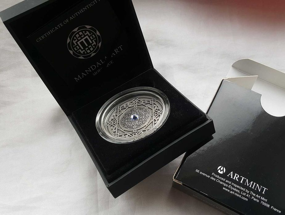 3 Oz. / тираж 500 шт. / MORESQUE Mandala Art  / Серебро Монета Мандала