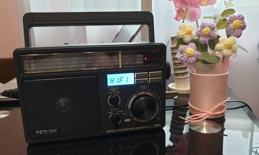 Портативне радіо Retikess tr618\fm/am/sw/музика з флешки\220\батарейки