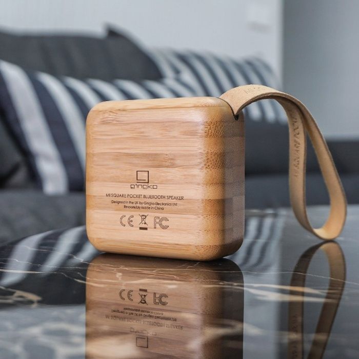 Coluna Bluetooth Portátil em Madeira Natural (Novo e Embalado)