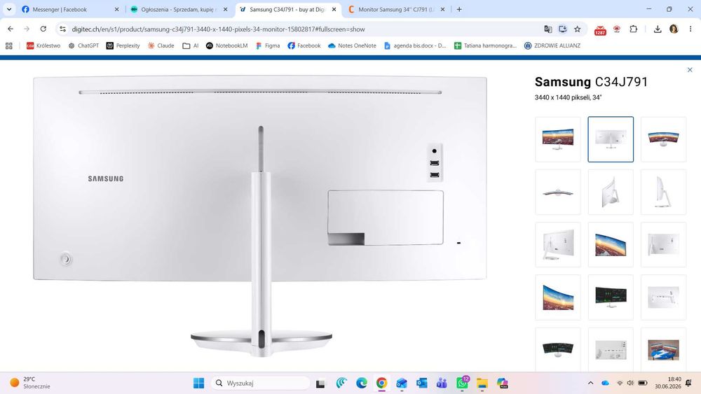 Monitor Samsung C34J791 - zepsuty! PŁACISZ, ILE CHCESZ