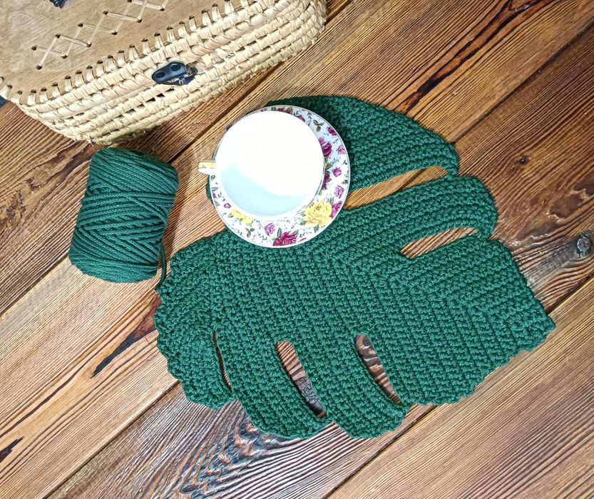 Podkładka monstera szydełko