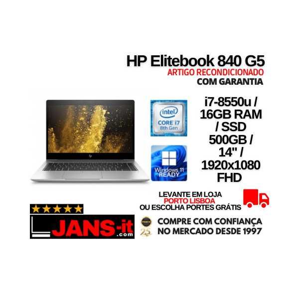 HP Elitebook 840 G5 | i7-8550u | 16GB | SSD 500GB | 14" FHD64740036169601120