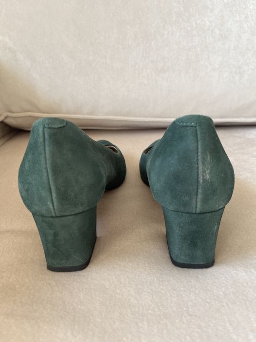 Czółenka zamsz Wojas butelkowa zieleń