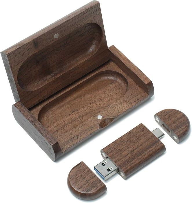 Pamięć USB z litego drewna 128 GB USB i USB-C
