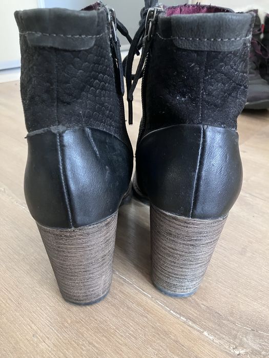 Botki skórzane na obcasie firmy Tamaris r.37