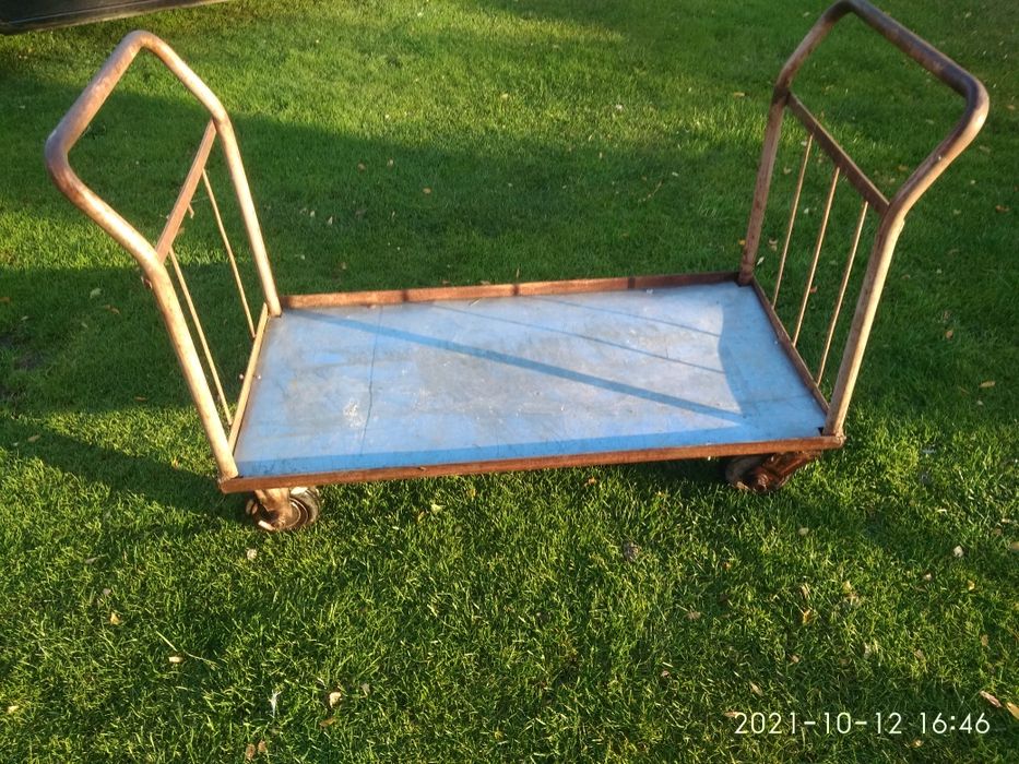 Wózek transportowy magazynowy towarowy duży 125x63cm koła obrotowe