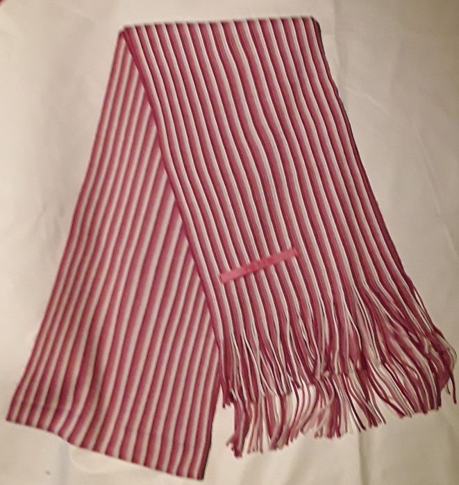 Cachecol/Echarpe/Encharpe de malha rosa às riscas para Senhora