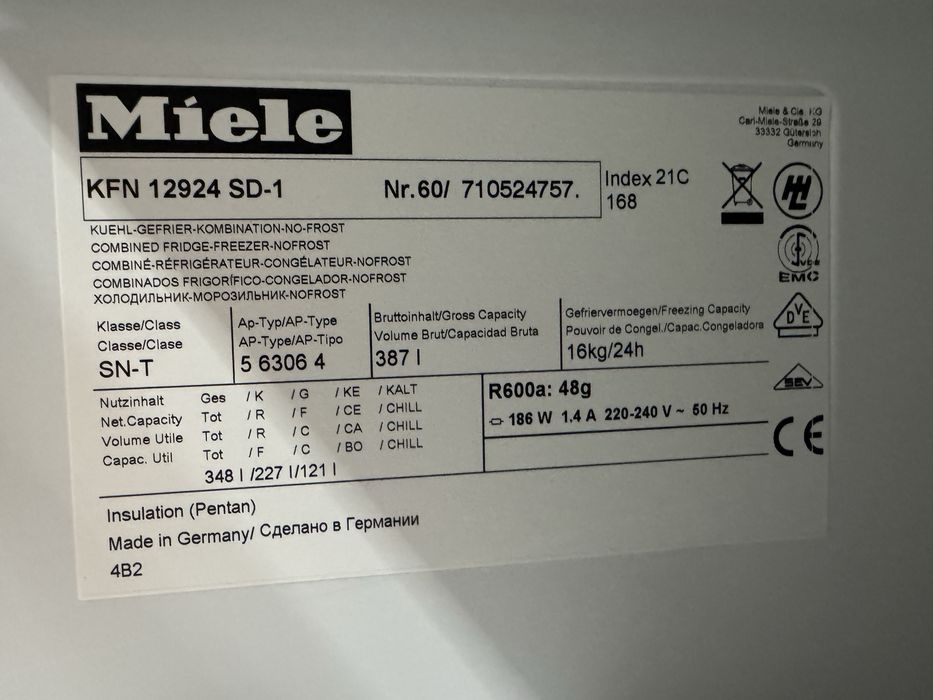 Lodowka Miele No-Frost 2 metry duża
