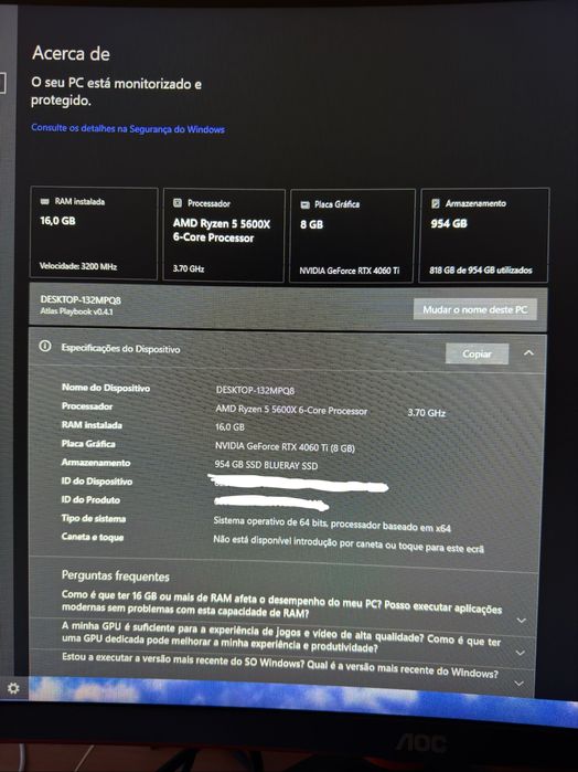 PC Gaming Completo - RTX 4060 Ti | Ryzen 5 5600X | Troca por MacBook ou Portátil OLED