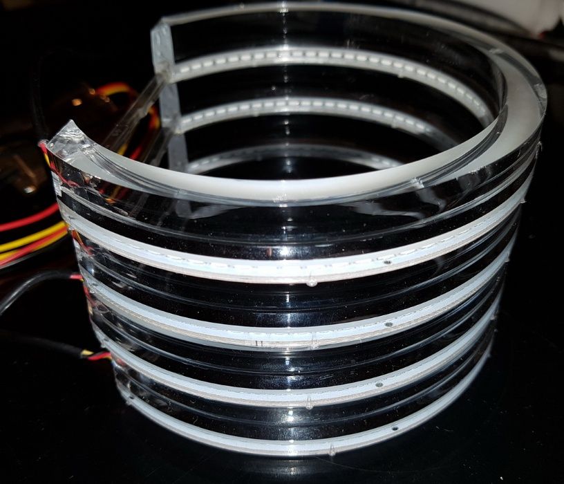 Ангельські очі crystal angel eyes LED для BMW E46 Е39 білий+жовтий