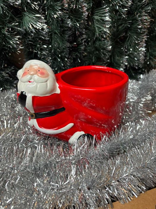 Doniczka ceramiczna świąteczna Mikołaj [B134]