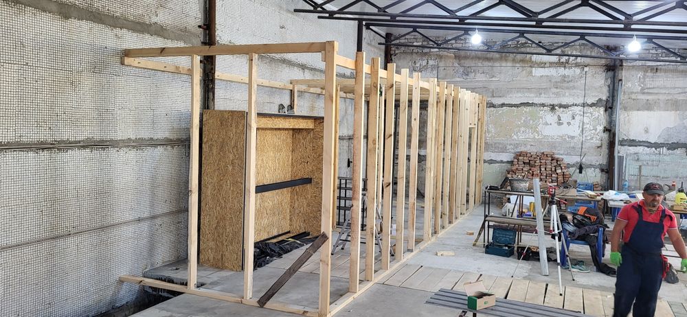 Монтаж каркасних споруд- будинків, сараїв, гаражів - дерево, ОСБ, гіпс