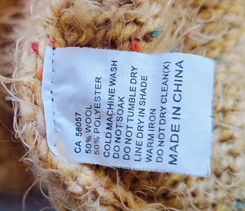 Ciepły musztardowy sweter  M/L