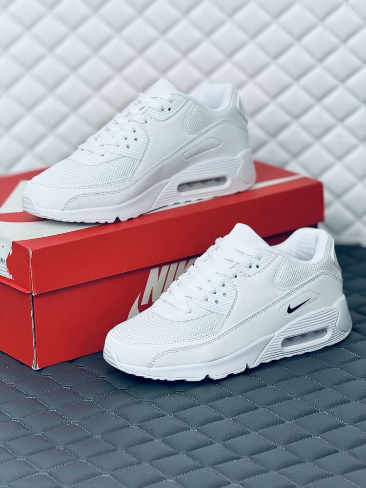 Кроссовки женские весенние Nike Air Max 90 all white кросовки Найк 90: ...