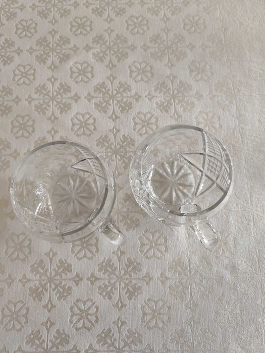 stare dwa kryształowe kubeczki  PRL