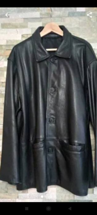 Kurtka skórzana czarna męska