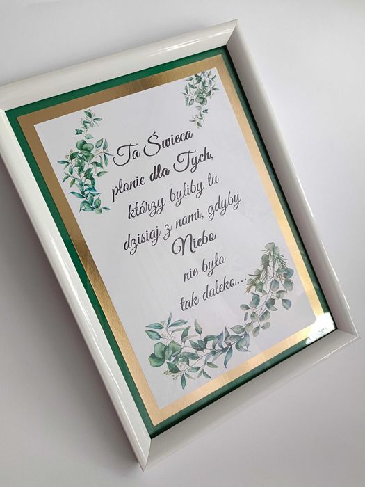 Karta A4 ta świeca płonie dla tych.. ślub wesele