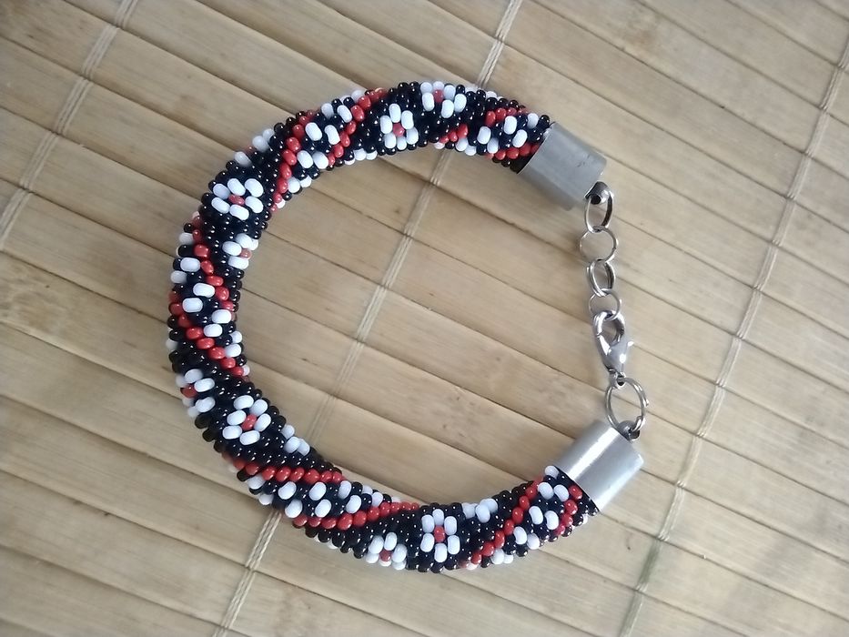 Bransoletka handmade koraliki toho szydełko rękodzieło