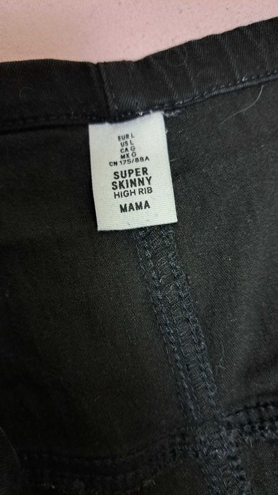 Czarne spodnie / jeansy ciążowe H&M rozm. L Jak Nowe