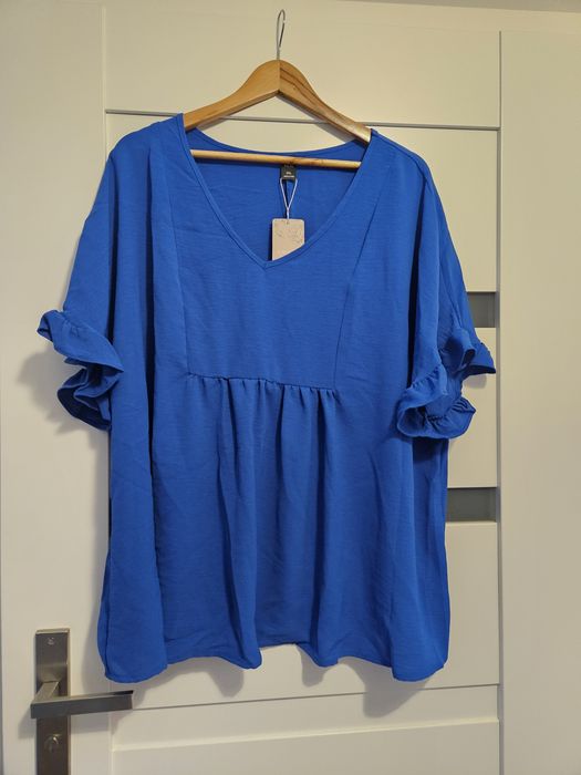 Bluzka z krótkim rękawem szafirowa 2XL