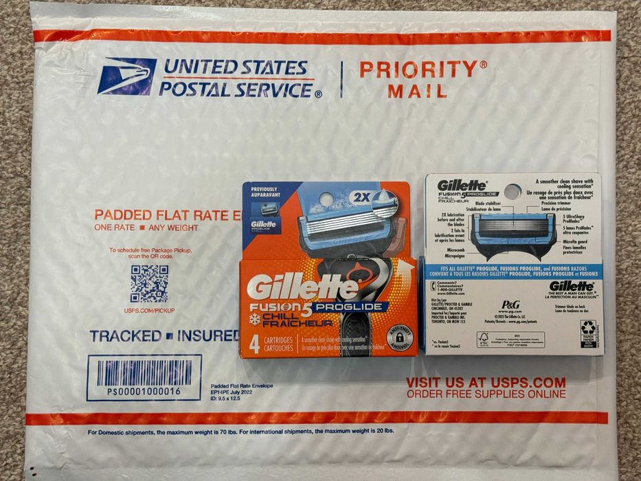 Оригинал 100% из США Gillette PROGLIDE 8шт, лезвия Skinguard