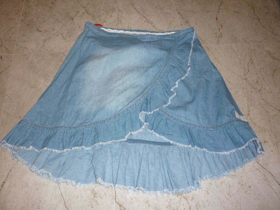 Noisy May spódnica dżinsowa z falbaną