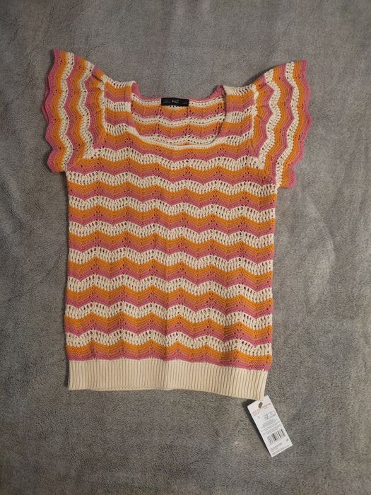 Bluzka na krótki rękaw sweterkowa r.36