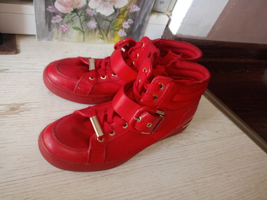 Botki czerwone Aldo 40 z zamkiem