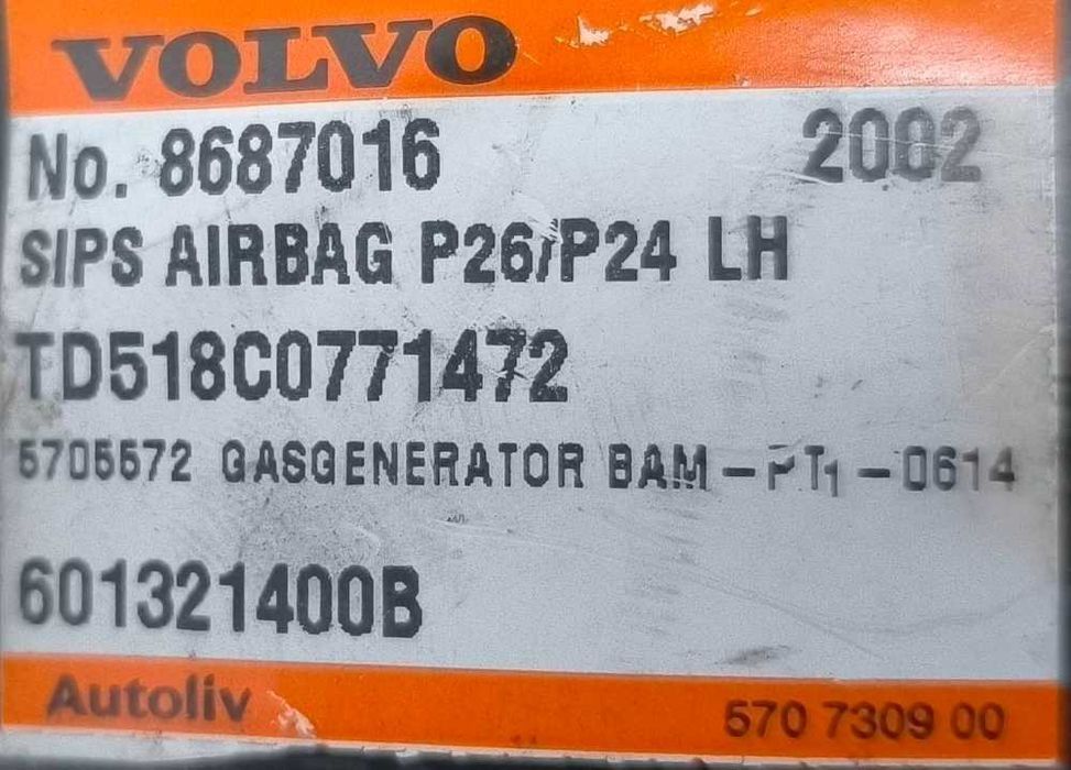 Airbag Banco Esquerdo VOLVO V70 II (285) ano 2002