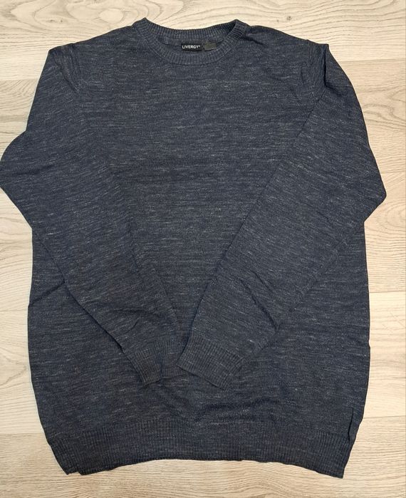 Cienki sweterek granatowy melanż