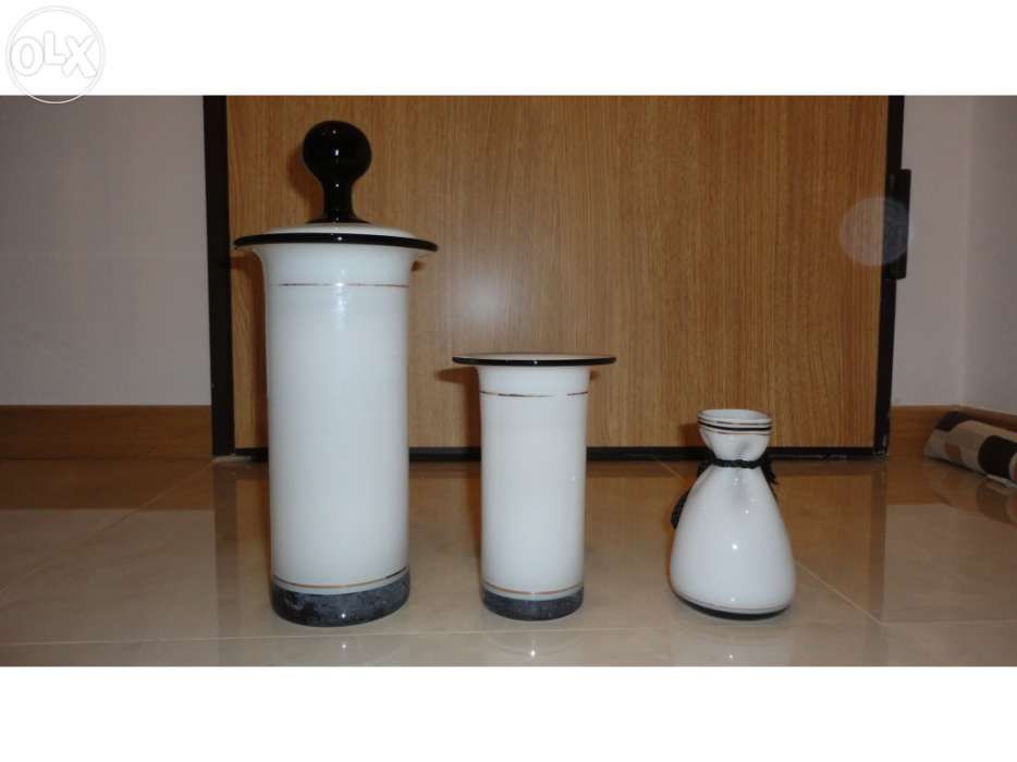 Conjunto de decoração em vidro (3 peças)