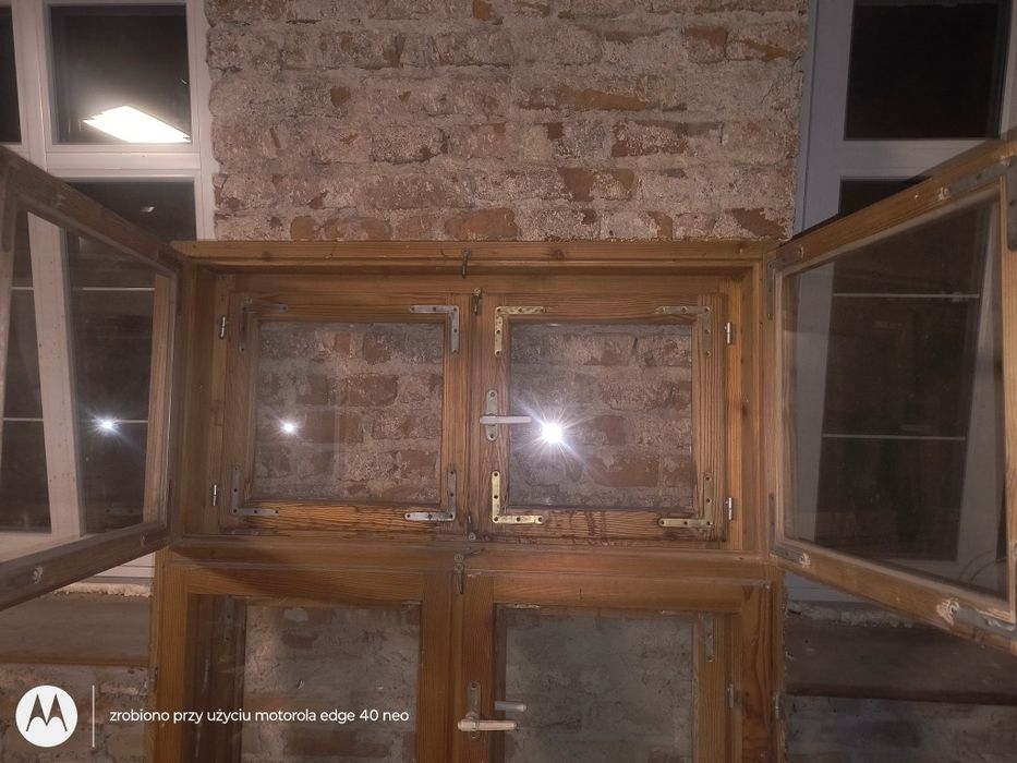 Okno drewniane 1120x1730 - okna 3 sztuki