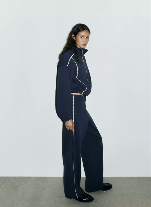 Костюм zara m з рюшами котон