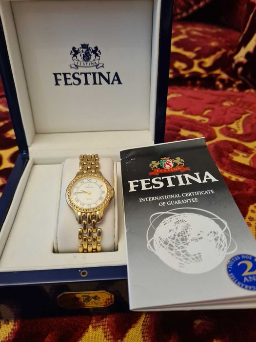 Zegarek szwajcarskij damski FESTINA zloty pr.750