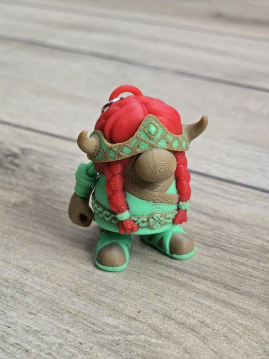 Breloczek Viking Gnome Girl 3d - Brelok Druk3d fidget Keychain