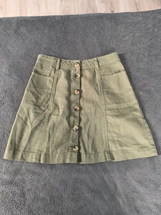 Trapezowa spódnica H&M khaki r.36