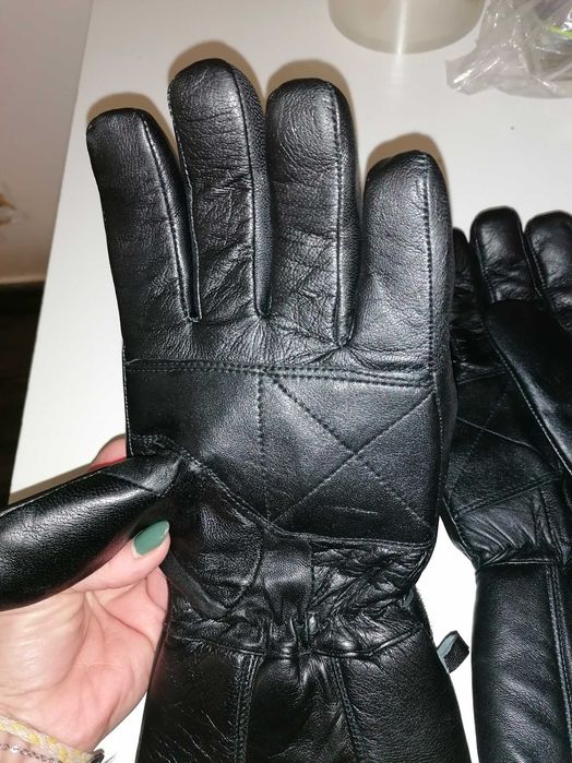 Thinsulate luvas em pele de motard