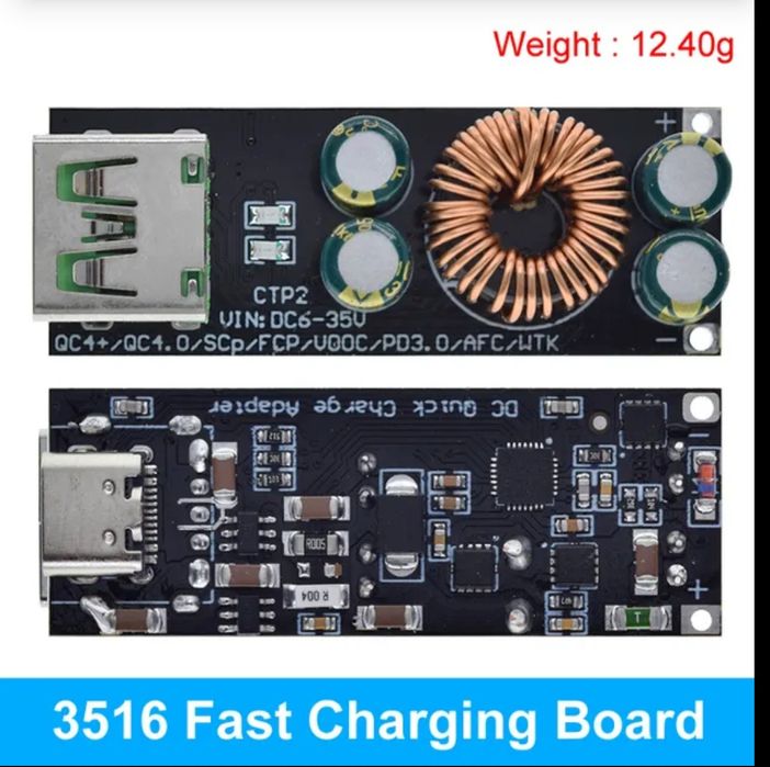 SW3516 Модуль швидкого заряджання qc4.0 qc3.0 usb Type-C 6-35 В 65 W d