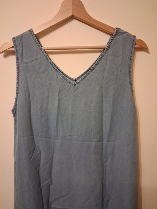 Piękna długa sukienka basic denim r. S