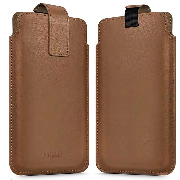 Etui Tech-Protect SM65 dla smartfonów 6.0-6.9" - brązowe
