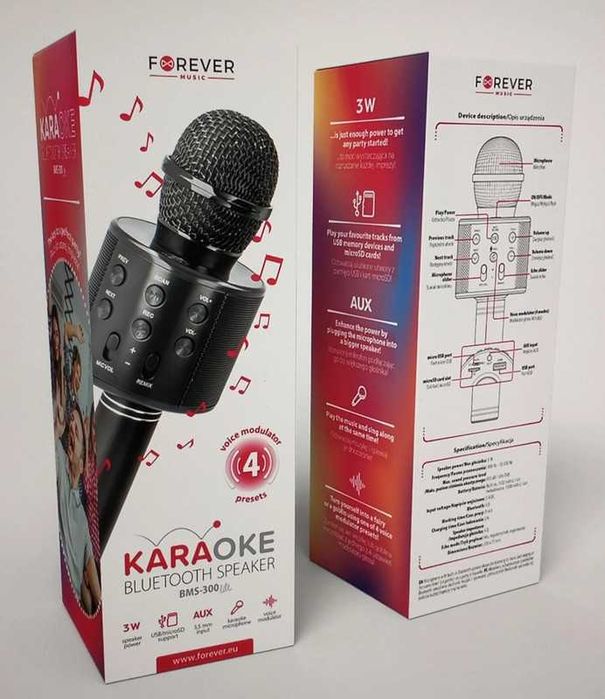 Mikrofon bezprzewodowy karaoke Głośnik bluetooth Forever
