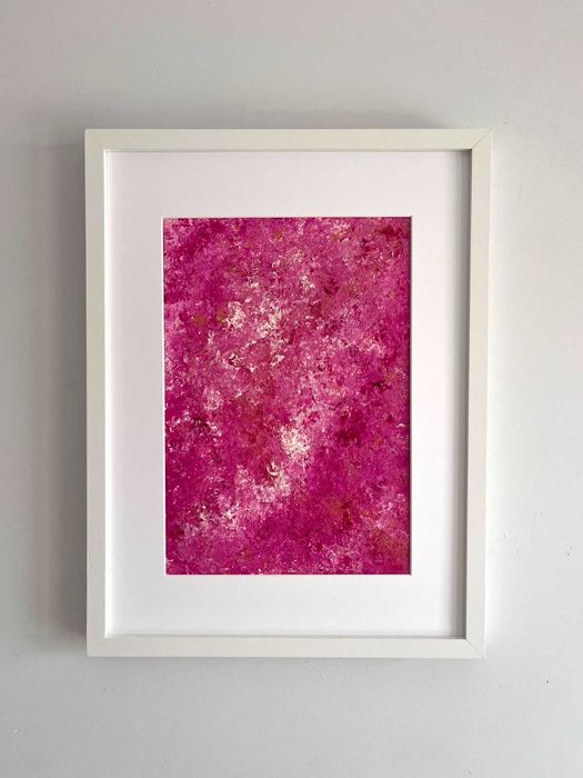 Quadro - Pintura abstrata em acrílico com moldura (30x40cm)