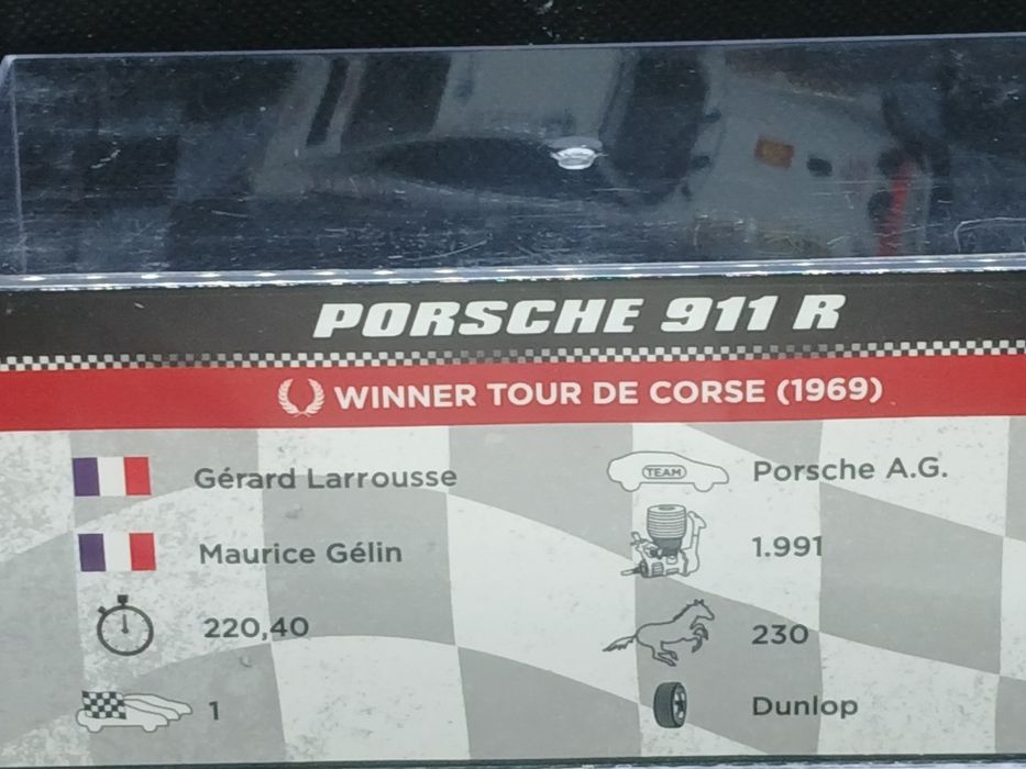Miniatura  1/43 Porsche  911 R Larrousse vencedor do Tour de Corse 1969