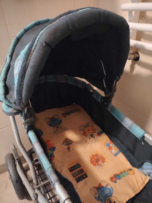 Wózek dla lalek mama papas niebieski