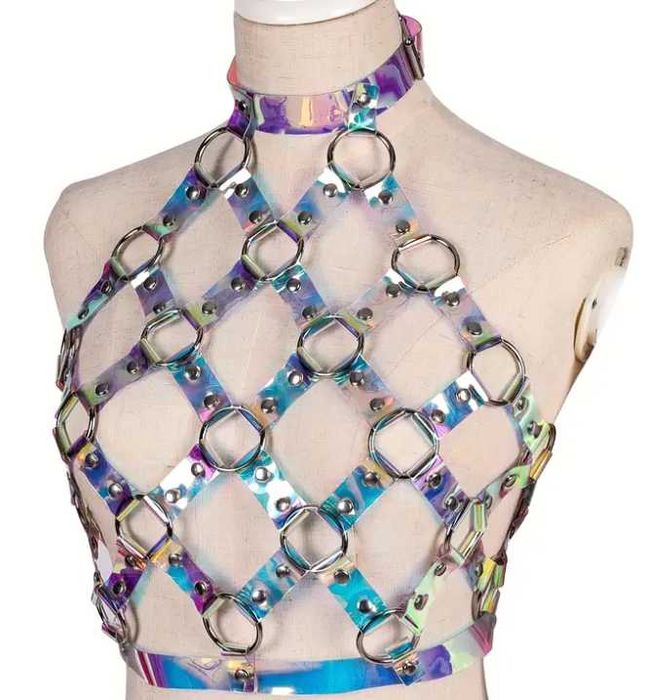 Conjunto Top Holográfico + Luvas Prateadas (NOVOS) - Katy Perry