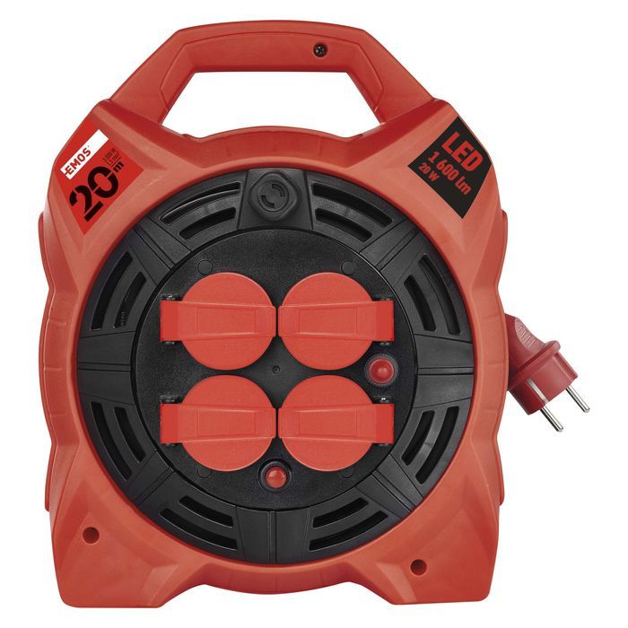 Przedłużacz zwijany ogrodowy 20m, 4 gniazdka