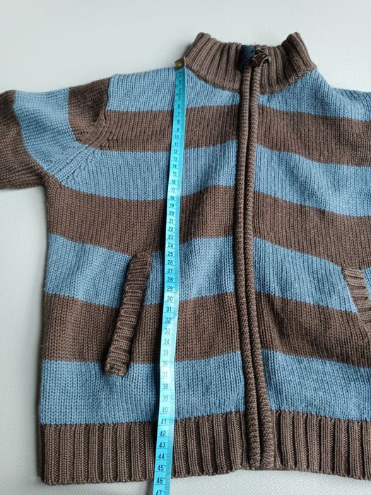 Petit Bateau sweter 8 lat 100% wełna brązowy