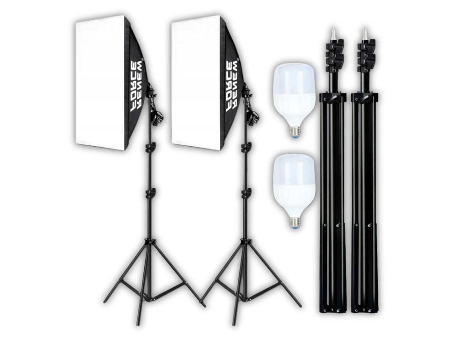 2x LAMPY STUDYJNE Softbox Fotograficzne 50x70 Lampa Do Zdjęć | GRATIS