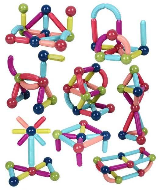 Магнітний конструктор Magnetic Sticks в пластиковому боксі/84 деталі/Розвиваюча іграшка для дітей
