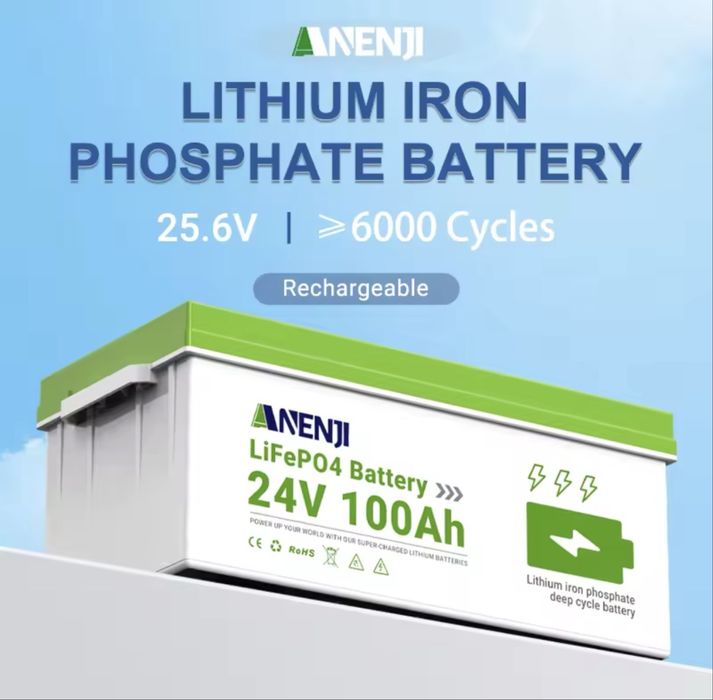 Аккумуляторна батарея Anenji 24V 100Ah LifePo4 з Bluetooth